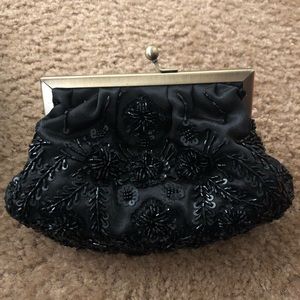 Small black beaded purse